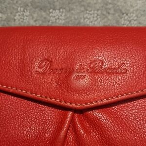 Dooney & Bourke Vibrant Red Leather Clutch And Universal Thread